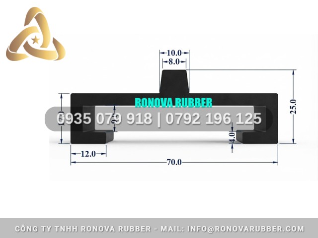 Gioăng Cao Su Thường Đáp Ứng Nhanh Chữ U 70x25x4