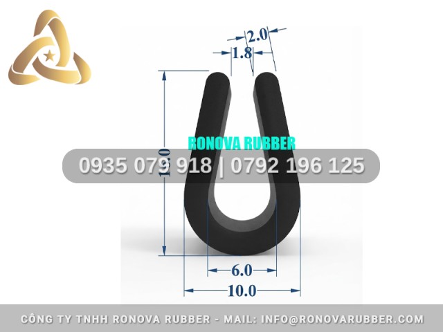 Gioăng Cao Su Thường Sẵn Tại Kho Chữ U 10x16x6
