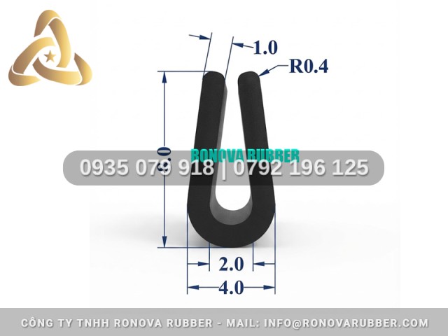 Gioăng Cao Su Tiêu Chuẩn Chữ U 4x8x2