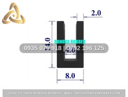 Ron Cao Su Bề Mặt Nhẵn Mịn Chữ U 8x14x4