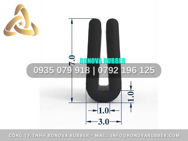 Ron Cao Su Chất Liệu Chuẩn Chữ U 3x7x1
