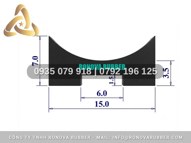 Ron Cao Su Chất Lượng Cao Chữ U 15x7x6