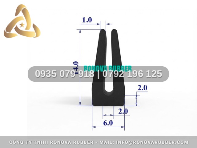 Ron Cao Su Đảm Bảo Kỹ Thuật Chữ U 6x14x2