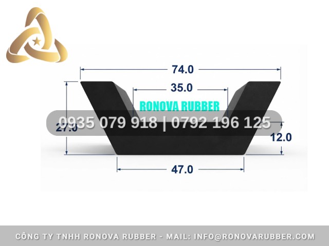 Ron Cao Su EPDM Chế Tạo Kỹ Lưỡng Chữ U 47x27x35
