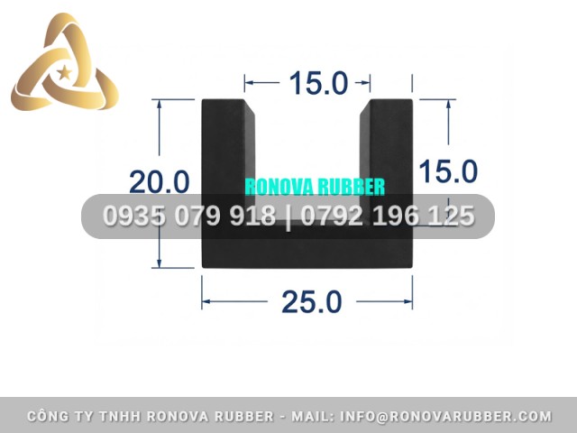 Ron Cao Su EPDM Chính Hãng Chữ U 25x20x15