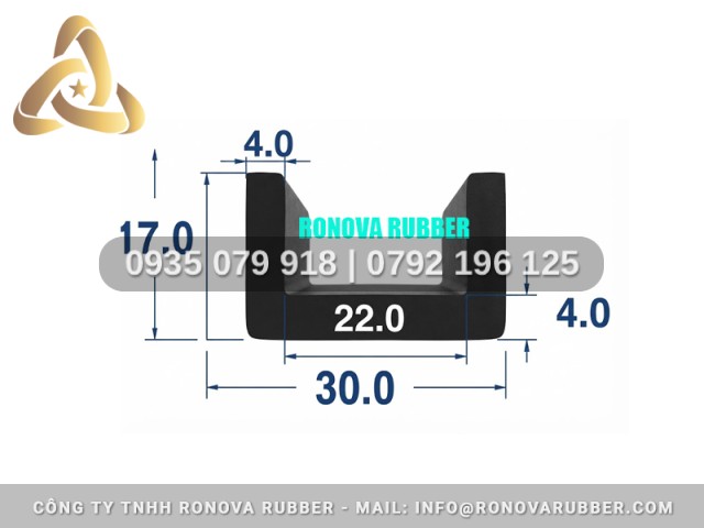 Ron Cao Su EPDM Đáp Ứng Nhanh Chữ U 30x17x22
