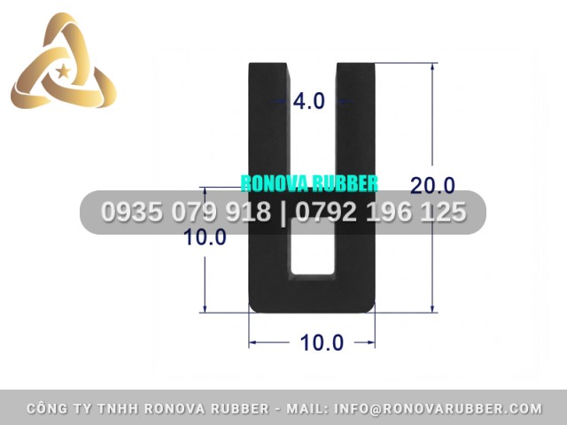 Ron Cao Su EPDM Dẻo Dai Chữ U 10x20x4