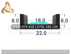 Ron Cao Su EPDM Độ Bền Cao Chữ U 22x8x18