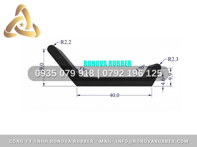 Ron Cao Su EPDM Phân Khúc Chuyên Nghiệp Chữ U 40x19x9.9