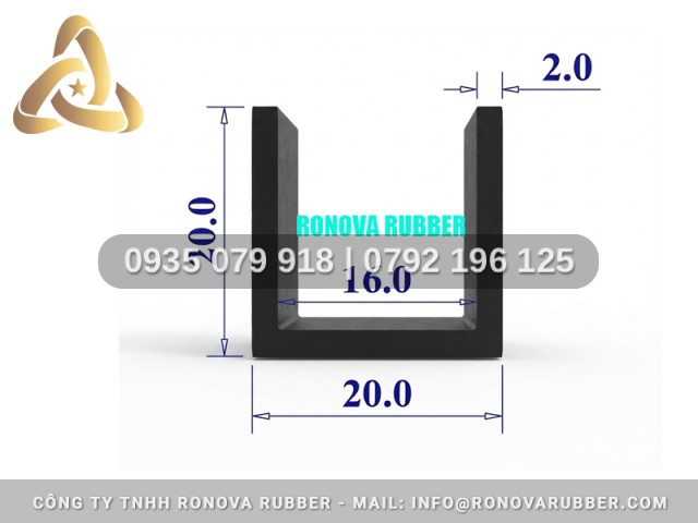 Ron Cao Su Gia Công Kỹ Thuật Chữ U 20x20x16