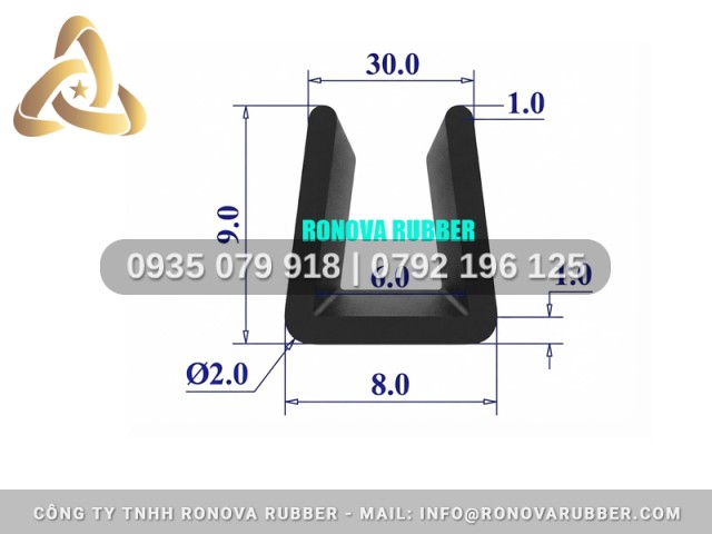 Ron Cao Su Nguyên Khối Chữ U 8x9x6