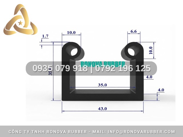 Ron Cao Su Phân Phối Sỉ Lẻ Chữ U 43x35x35