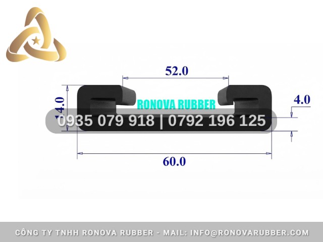 Ron Cao Su Ronova Chính Hãng Chữ U 60x14x52