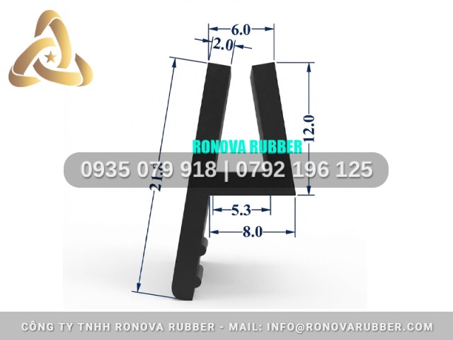 Ron Cao Su Ronova Hoàn Thiện Sắc Nét Chữ U 6x21.8x5.3