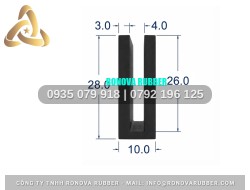 Ron Cao Su Thiên Nhiên Dễ Dàng Lắp Đặt Chữ U 10x28x4