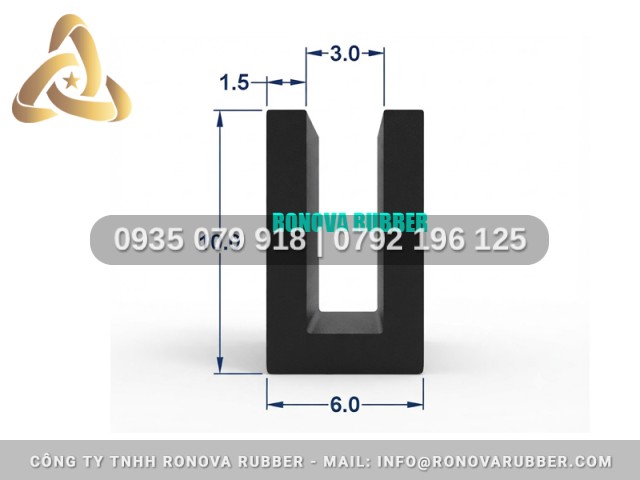 Ron Cao Su Thiết Kế Đạt Chuẩn Chữ U 6x10x3