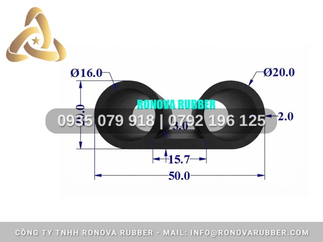 Ron Cao Su Thường Chính Hãng Chữ U 50x20x3
