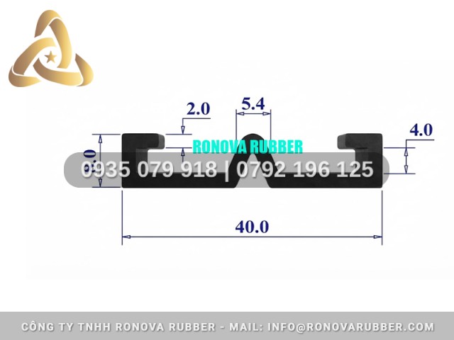 Ron Cao Su Thường Hàng Tiêu Chuẩn Công Nghiệp Chữ U 40x8x2