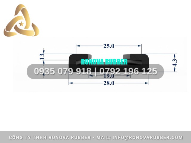Ron Cao Su Thường Phục Vụ Dự Án Chữ U 28x4.3x25