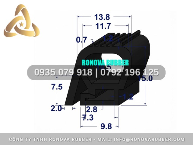 Ron cửa nhôm chất liệu EPDM