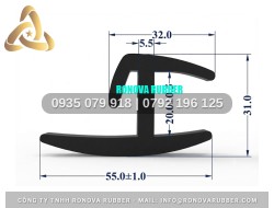 Gioăng cửa thùng container bằng ron cao su chữ H 55x31