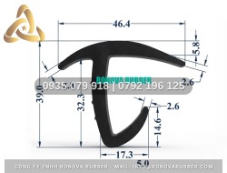 Gioăng cửa thùng đông lạnh dùng gioăng cao su chữ J 46.4x39