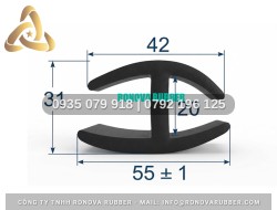 Gioăng cửa thùng kín dạng ron cao su chữ H 55x31