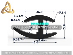 Gioăng cửa xe tải làm từ gioăng cao su chữ H 45x29