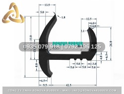 Gioăng cửa xe tải nguồn gốc cao su thiên nhiên chữ H 42.5x44