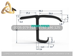 Gioăng cửa xe tải thùng đông lạnh đúc bằng cao su EPDM chữ J 50.2x31.3
