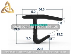Gioăng cửa xe tải thùng kín dòng cao su thiên nhiên chữ J 54x39