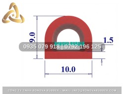 Gioăng silicon an toàn thực phẩm dùng cho tủ sấy chữ D 10x9x1.5