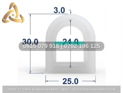 Gioăng silicon lò nướng an toàn thực phẩm chữ D 25x30x3
