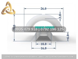 Gioăng silicon nồi hấp an toàn thực phẩm chữ D 16x18x3