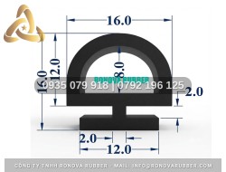 Gioăng silicon Ronova nồi sấy chữ D 12x16x2