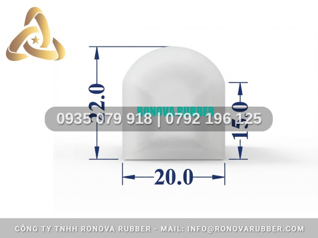 Gioăng silicon tủ hấp cơm công nghiệp chữ D 20x20x15