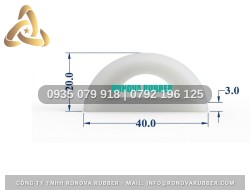 Gioăng silicon tủ sấy an toàn thực phẩm chữ D 40x20x3