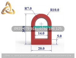 Ron silicon dùng cho tủ hấp cơm công nghiệp chữ D 20x30x5