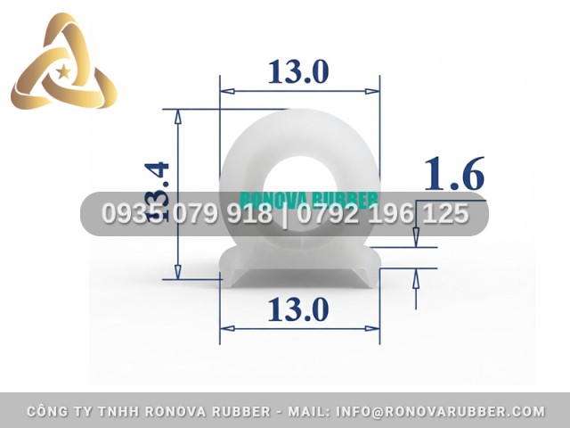 Ron silicon lò nướng chữ D 13x14.3x1.6