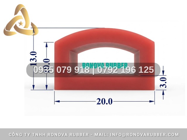 Ron silicon Ronova tủ hấp cơm công nghiệp chữ D 22x13x3