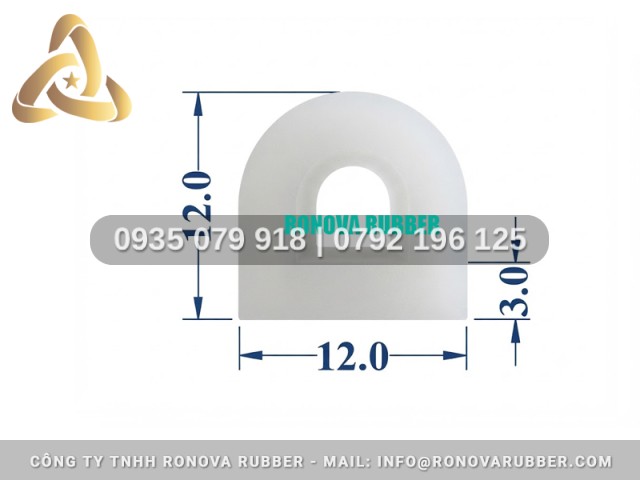 Ron tủ hấp cơm công nghiệp bằng silicon chữ D 12x12x3