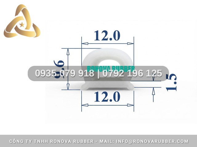 Silicon nồi hấp an toàn thực phẩm chữ D 12x9.6x1.5