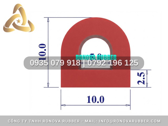 Silicon Ronova nồi áp suất công nghiệp chữ D 10x10x2.5