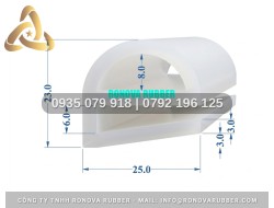 Gioăng an toàn thực phẩm silicon chữ E 25x23x3