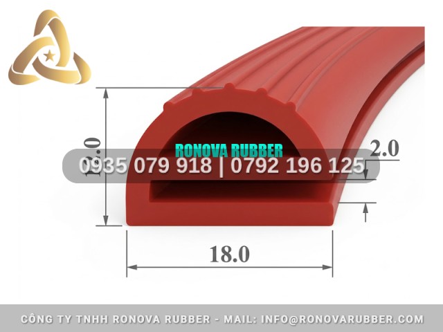Gioăng an toàn thực phẩm silicon nồi hấp chữ E 18x12x2