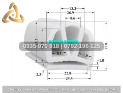 Gioăng silicon an toàn thực phẩm cho tủ sấy chữ E 24.4x27.8x2.3