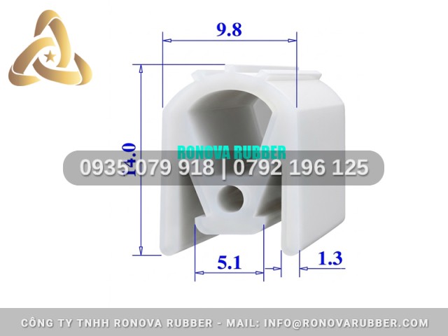 Gioăng silicon an toàn thực phẩm chữ E 9.8x14x1.3
