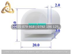 Gioăng silicon dùng cho tủ sấy chữ E 20x22x3