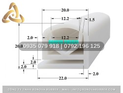 Gioăng silicon nồi áp suất công nghiệp an toàn thực phẩm chữ E 22x20x2