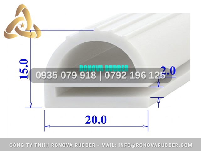 Gioăng silicon nồi áp suất công nghiệp chữ E 20x15x2.5
